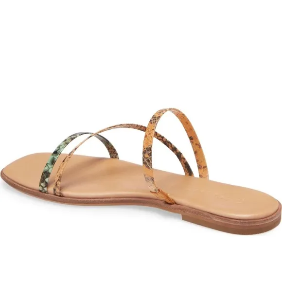 Madewell The Lyra Snake Print Slide Sandal, Sz 6.5