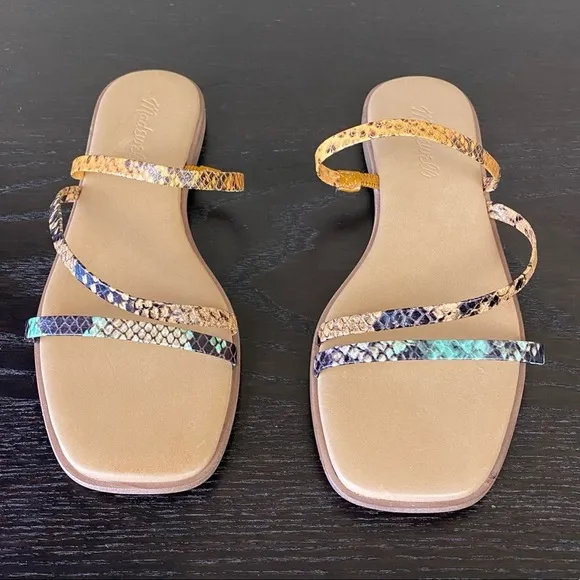 Madewell The Lyra Snake Print Slide Sandal, Sz 6.5