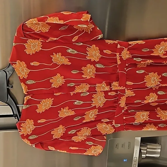 💕MADEWELL💕 Tulip-Sleeve Maxi Dress ~ Tall Sunflowers Print 4