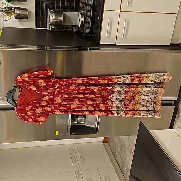 💕MADEWELL💕 Tulip-Sleeve Maxi Dress ~ Tall Sunflowers Print 4