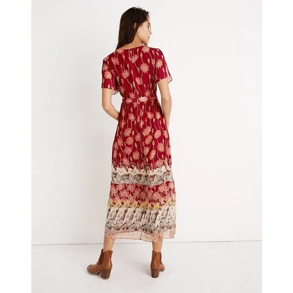 💕MADEWELL💕 Tulip-Sleeve Maxi Dress ~ Tall Sunflowers Print 4