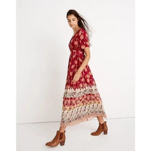 💕MADEWELL💕 Tulip-Sleeve Maxi Dress ~ Tall Sunflowers Print 4