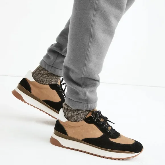 Madewell Unisex Kickoff Trainer Sneakers in Nubuck, Suede and Leather