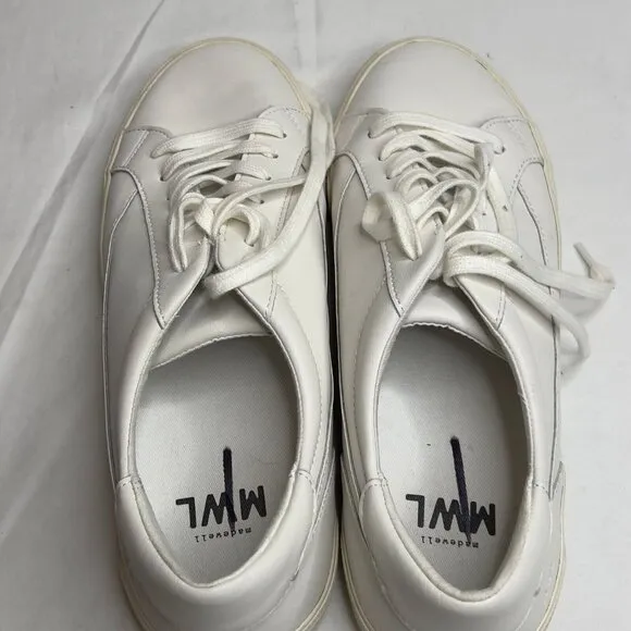 Madewell Women s $88 Sidewalk Low-Top Sneakers White Size 11.5M ND989