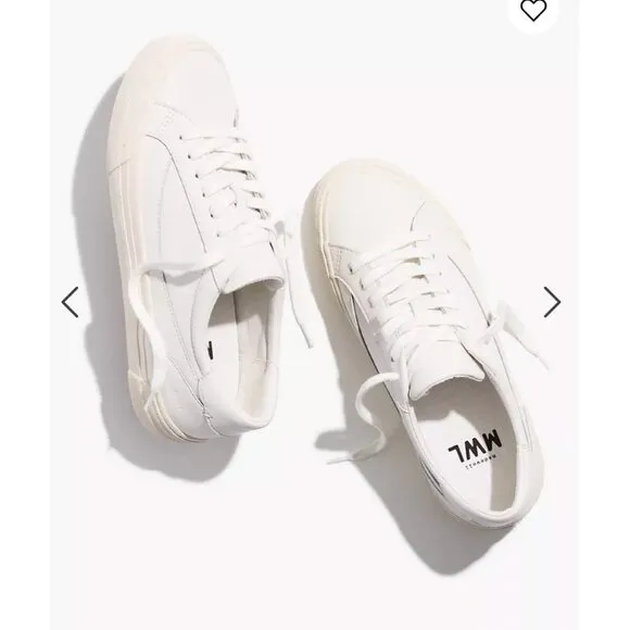 Madewell Women s $88 Sidewalk Low-Top Sneakers White Size 11.5M ND989