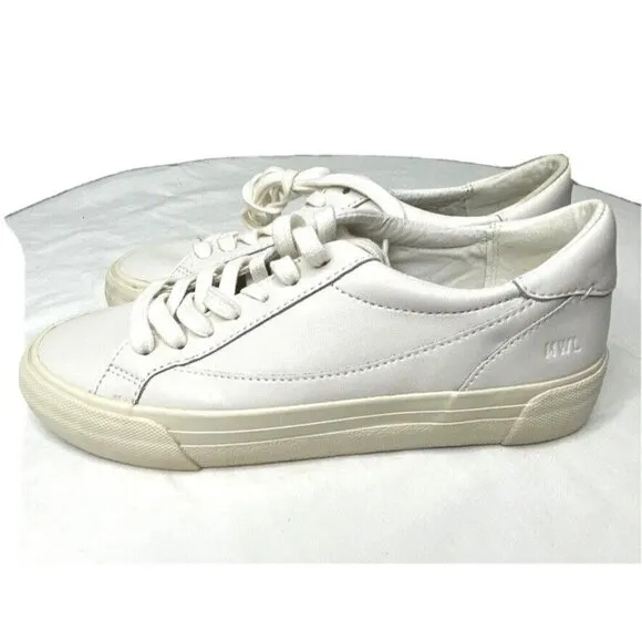 Madewell Women s $88 Sidewalk Low-Top Sneakers White Size 7.5M ND989