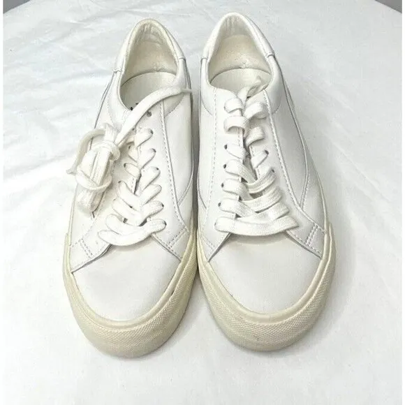 Madewell Women s $88 Sidewalk Low-Top Sneakers White Size 7.5M ND989