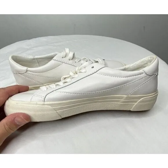 Madewell Women s $88 Sidewalk Low-Top Sneakers White Size 7.5M ND989