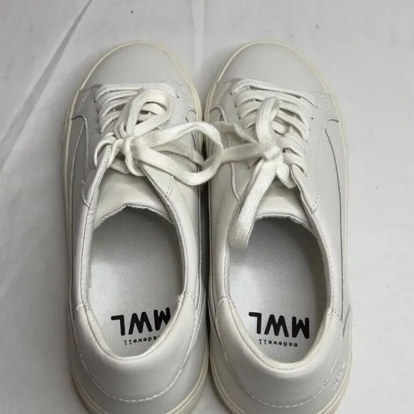 Madewell Women s $88 Sidewalk Low-Top Sneakers White Size 8.5M ND989