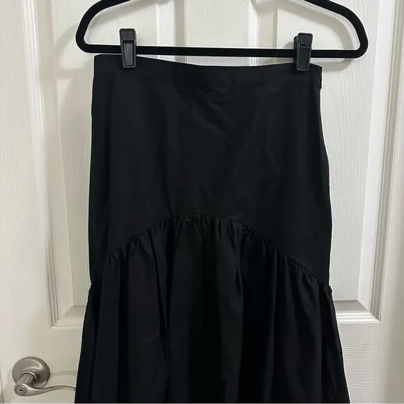 MAEVE x Anthropologie Flounced MIDI Skirt Hi Low Hem Women’s Size 6 $130 black