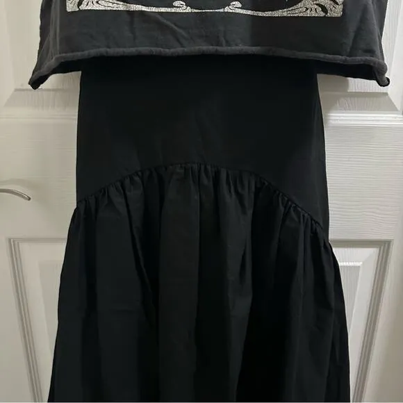 MAEVE x Anthropologie Flounced MIDI Skirt Hi Low Hem Women’s Size 6 $130 black