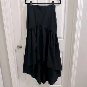 MAEVE x Anthropologie Flounced MIDI Skirt Hi Low Hem Women’s Size 6 $130 black