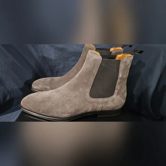 Magnanni Burlo Chelsea Boots Grey Suede 24199 Mens Size 15 New With Box