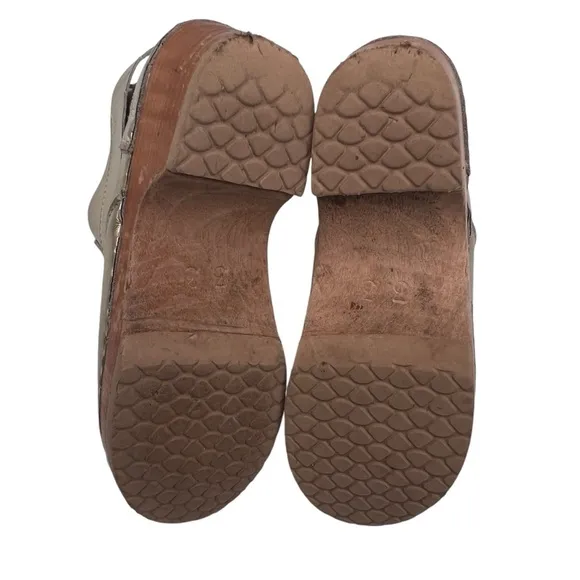 Maguba Gold Swedish Clog Wing Side Zip Boots Size 33 Kids