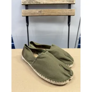 Maison Margiela Olive Canvas Espadrille Tabi‎ Loafers Size 22 US 9
