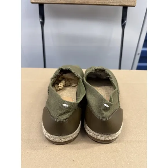 Maison Margiela Olive Canvas Espadrille Tabi‎ Loafers Size 22 US 9