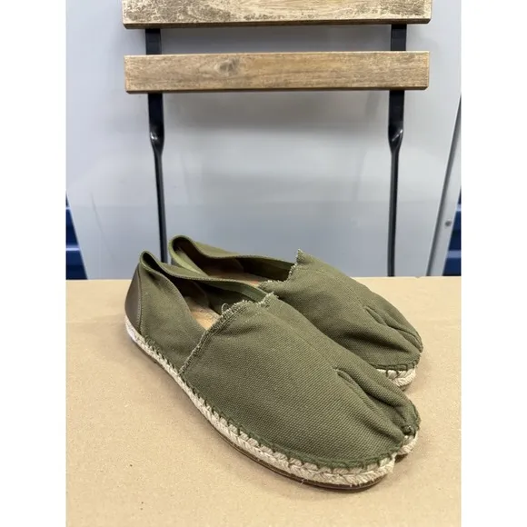 Maison Margiela Olive Canvas Espadrille Tabi‎ Loafers Size 22 US 9
