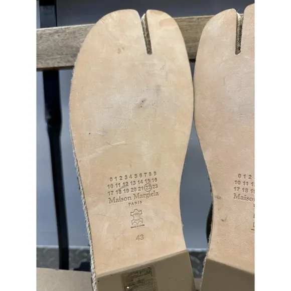 Maison Margiela Olive Canvas Espadrille Tabi‎ Loafers Size 22 US 9