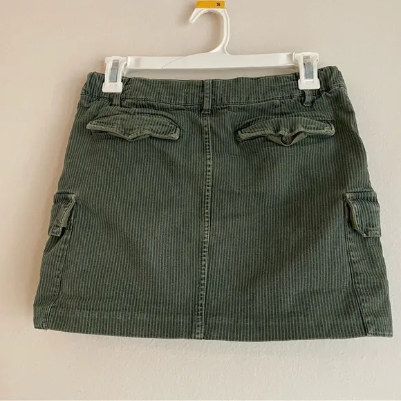 Maje pinstripe green cargo pocket mini skirt