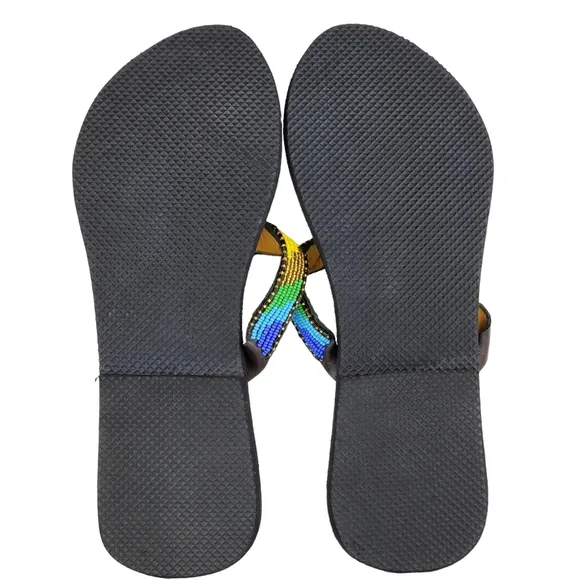 Mama Africa Beaded Leather Sandals from Kenya