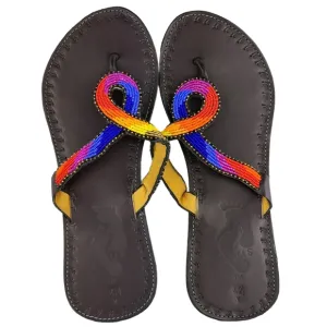 Mama Africa Beaded Leather Sandals from Kenya