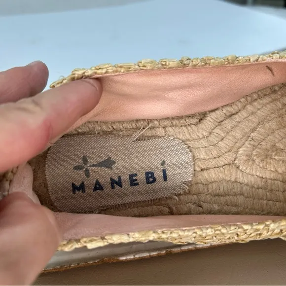 Manebi Coarse Woven Raffia Flat Espadrilles Yucatán SZ 40/9 Summer Chic Comfy