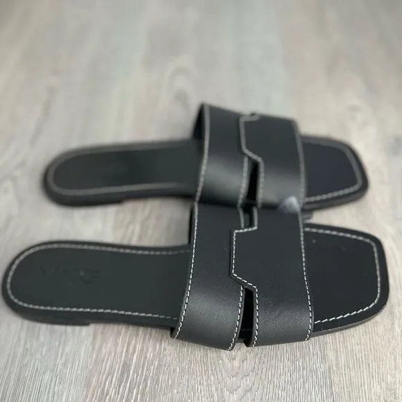 Mango Genuine Leather Sandals Flats