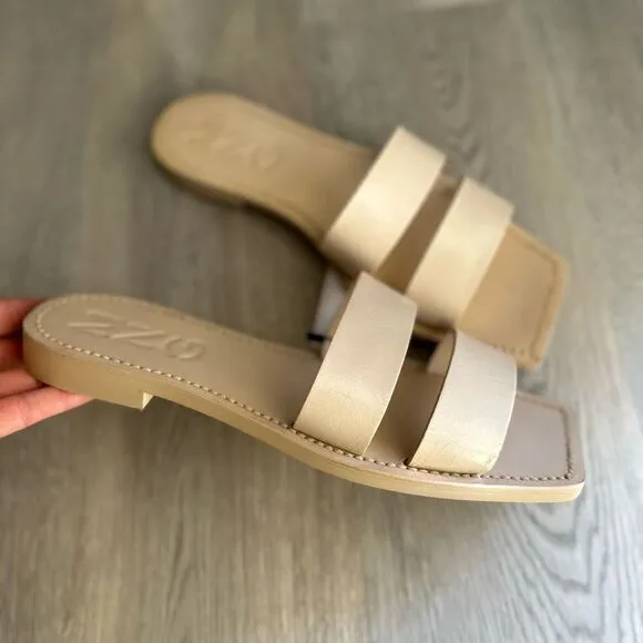 Mango Genuine Leather Sandals Flats