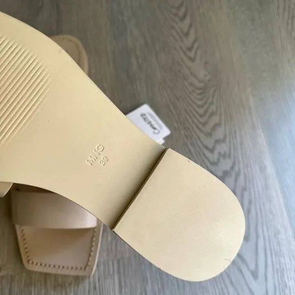 Mango Genuine Leather Sandals Flats