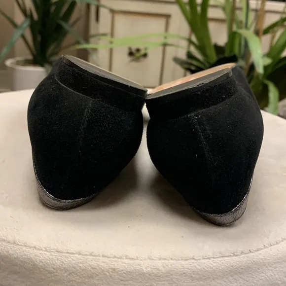 Manolo Blahnik Black Suede Flats Size 35.5