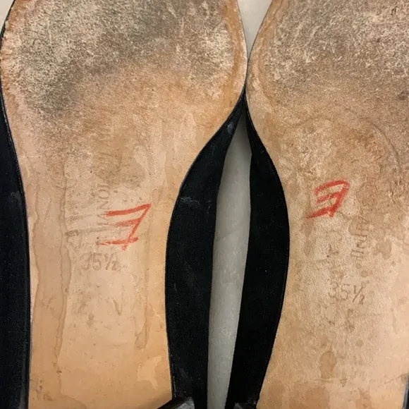 Manolo Blahnik Black Suede Flats Size 35.5
