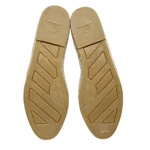 Manuel Barcelo Espadrilles Loafers Canvas Slip On Pull Tab Beige Women Sz EUR 41