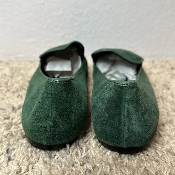 Mara &amp; Mine Jem Skull Slippers green Embroidered bull Suede Leather Flats