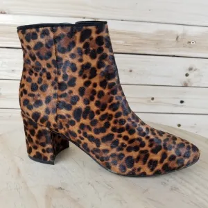 MARC FISHER LTD 6.5 US JAYDYN Leopard Calf Hair/Fur Booties Boots Side Zip NEW