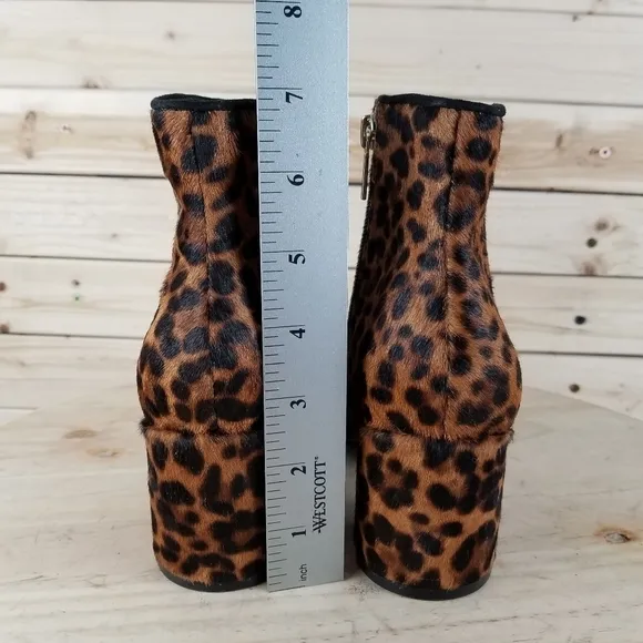 MARC FISHER LTD 6.5 US JAYDYN Leopard Calf Hair/Fur Booties Boots Side Zip NEW