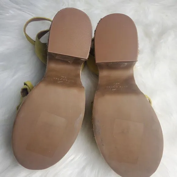 Marc Fisher Odelia Yellow Braided Chunky Espadrille Sandals Size 8.5