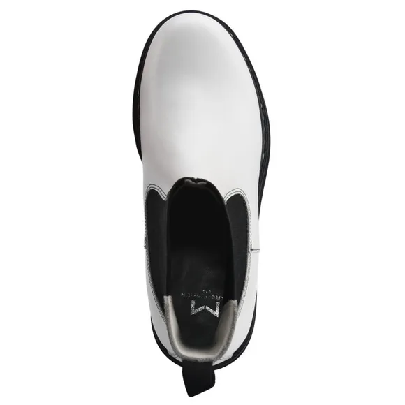Marc Fisher Patrick Chelsea Lugsole Boots, White Size 8.5 New in Box Retail $199