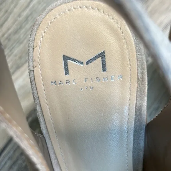 Marc Fisher Vashi Ankle Strap Sandals with Chunky Stacked Heel, size 8
