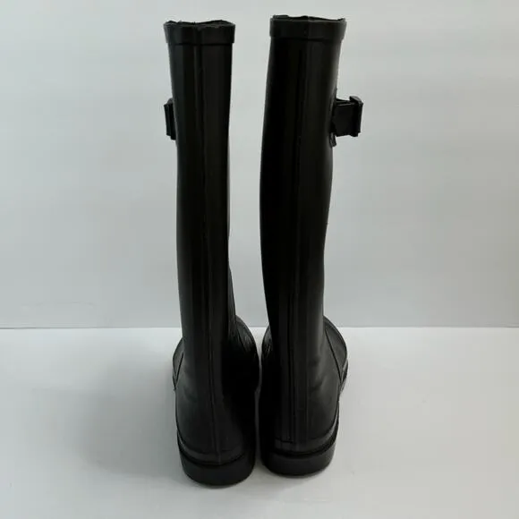Marc Jacobs Women’s Rain Boots Black Side Logo Buckle Size 40