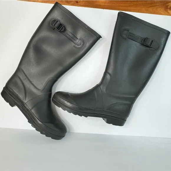 Marc Jacobs Women’s Rain Boots Black Side Logo Buckle Size 40
