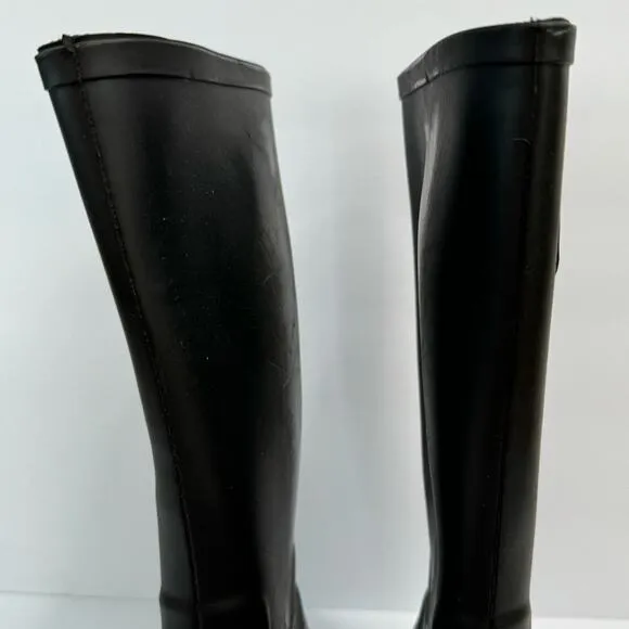 Marc Jacobs Women’s Rain Boots Black Side Logo Buckle Size 40