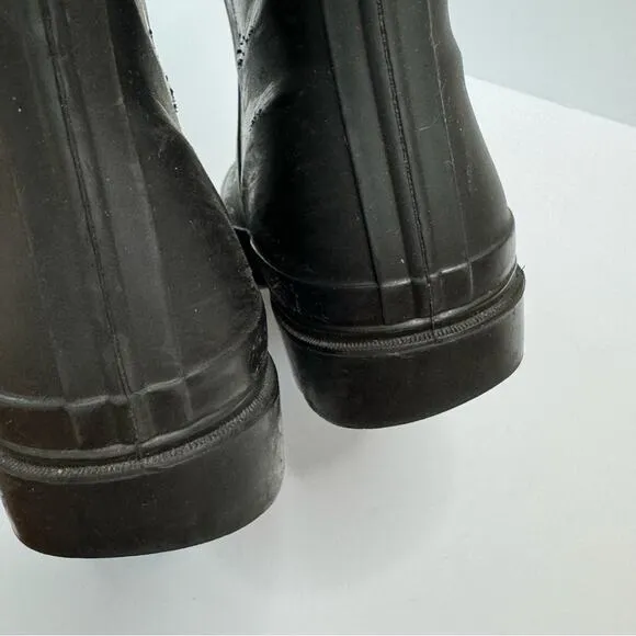 Marc Jacobs Women’s Rain Boots Black Side Logo Buckle Size 40