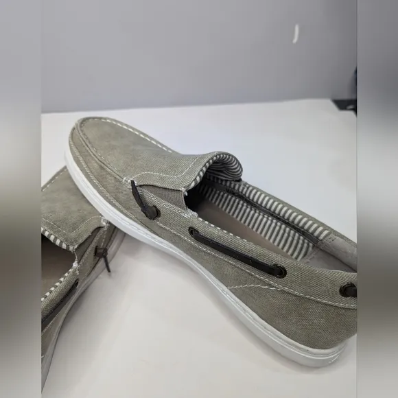 Margaritaville Dock Casual Canvas Slip-On Shoes -Lt Khaki /Olive Green Men's 13
