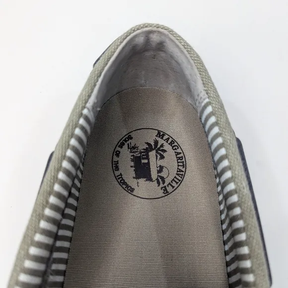 Margaritaville Dock Casual Canvas Slip-On Shoes -Lt Khaki /Olive Green Men's 13