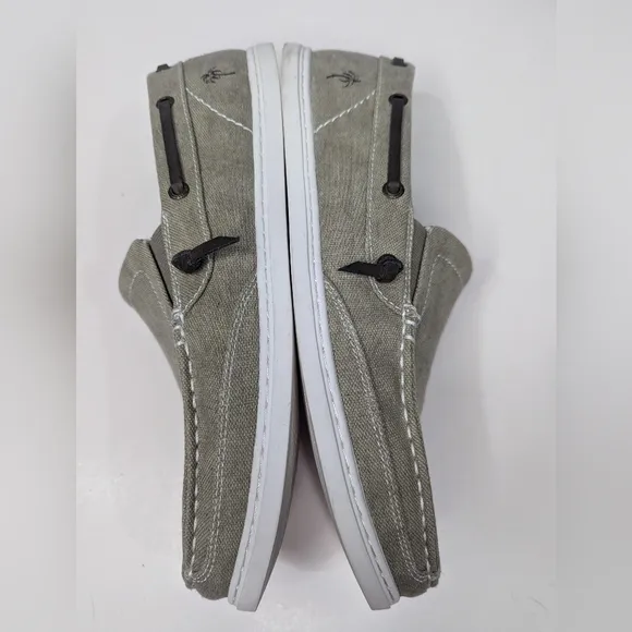 Margaritaville Dock Casual Canvas Slip-On Shoes -Lt Khaki /Olive Green Men's 13