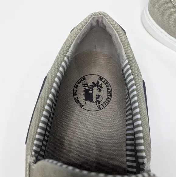 Margaritaville Dock Casual Canvas Slip-On Shoes -Lt Khaki /Olive Green Men's 13