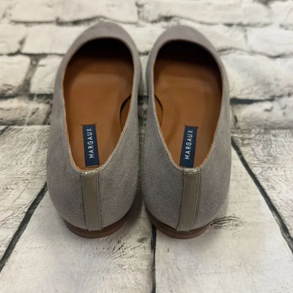 Margaux Gray Suede Ballet Flats Size 39.5 NEW!