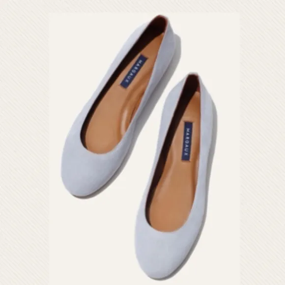 Margaux Gray Suede Ballet Flats Size 39.5 NEW!