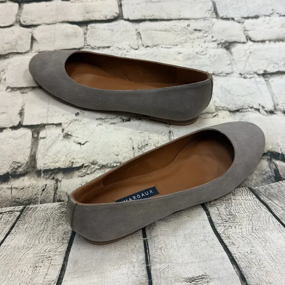 Margaux Gray Suede Ballet Flats Size 39.5 NEW!