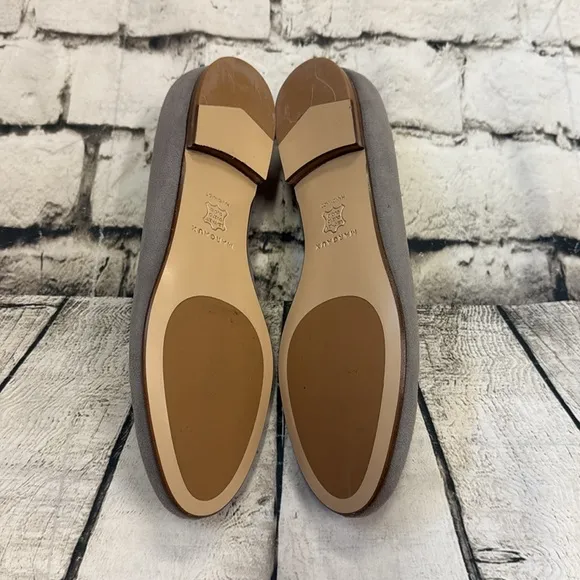 Margaux Gray Suede Ballet Flats Size 39.5 NEW!